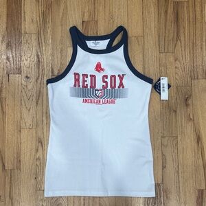 Soft As A Grape Women's Boston Red Sox White Ribbed Tank Top